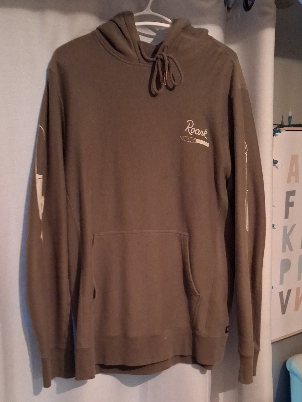 Roark Olive Pullover Hoodie with Sleeve Graphics